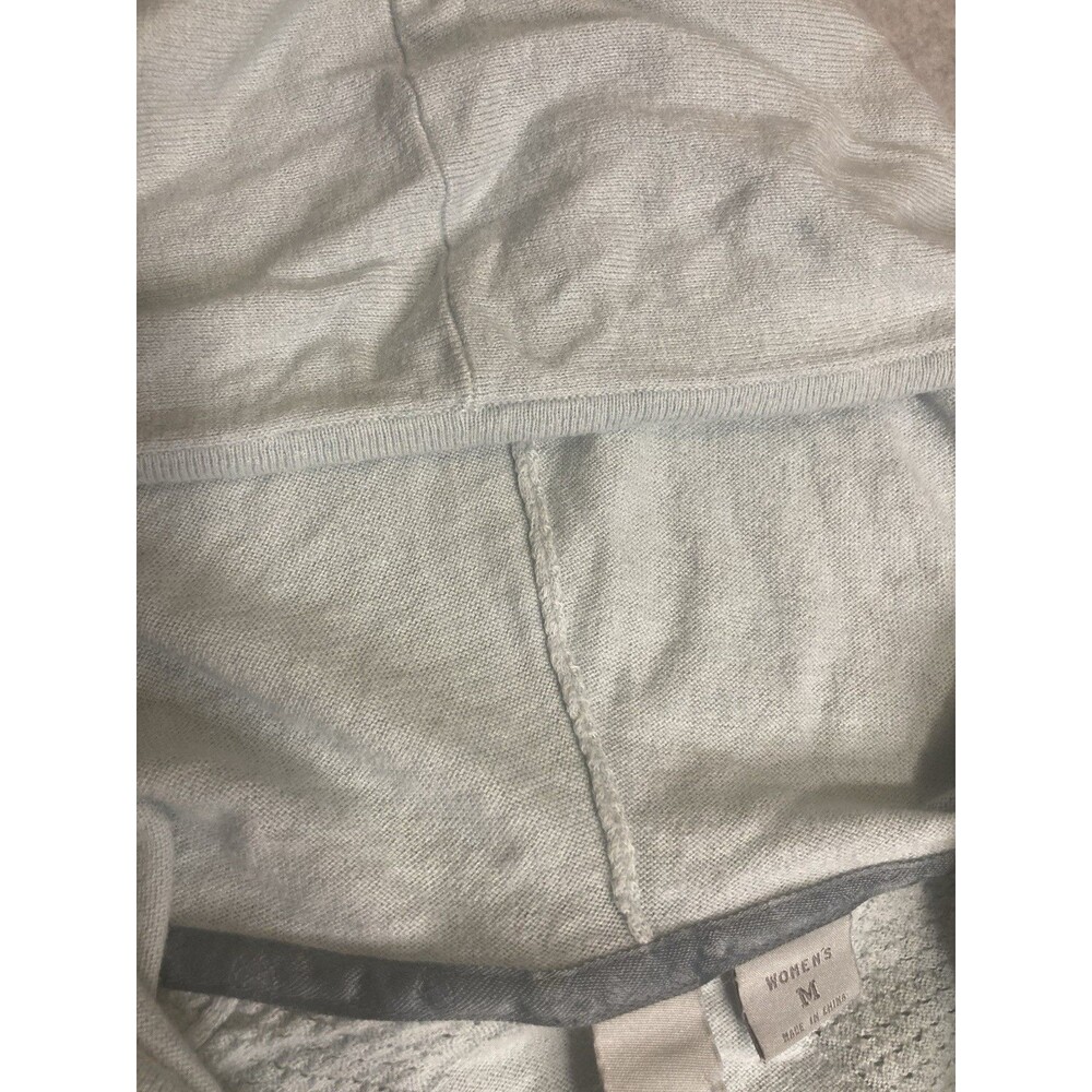 Stio W Sz M Full Zip Sweater Knit Hoodie Cotton Wool Blend Teal Light Blue - Picture 9 of 13